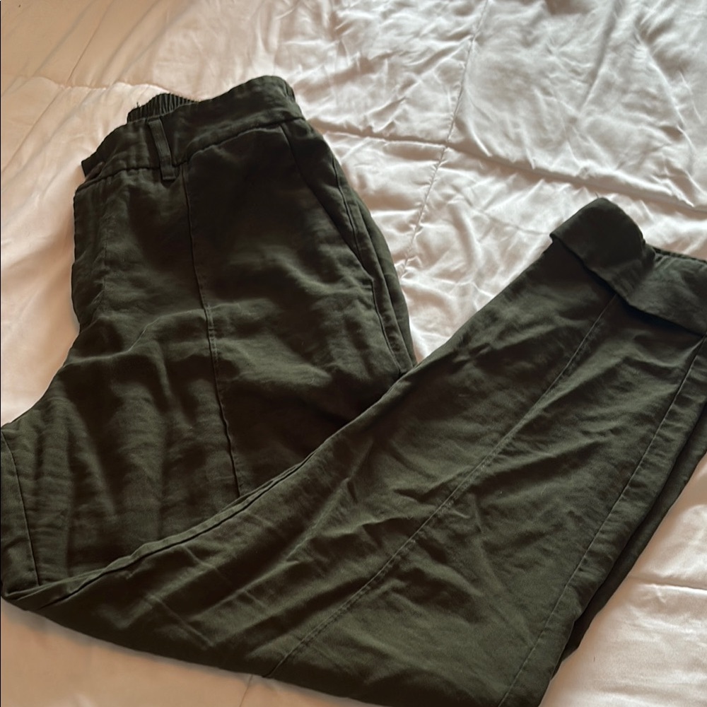 Olive Green Casual Pants